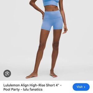 lululemon athletica High Waist Shorts in Pool Party Blue 4in